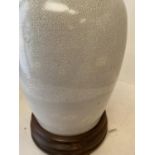 Chinese ceramic crackle glazed lamp overall height including fittings 70cm