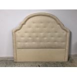 Headboard in cream fabric 139cm W PURCHASERS: PAYMENT BY BANK TRANSFER ONLY. COLLECTIONS BY