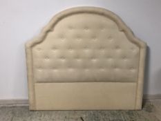 Headboard in cream fabric 139cm W PURCHASERS: PAYMENT BY BANK TRANSFER ONLY. COLLECTIONS BY