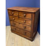 Victorian chest of 2 short and 3 long graduated drawers 106 long, 106 high, small oak gateleg