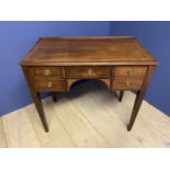 C19th ladies crossbanded mahogany writing table with 5 drawers 88 wide