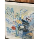 Large qty of various pictures and prints including abstract watercolour dots and dashes, Jamacian