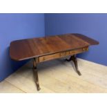 Georgian style mahogany sofa table with drawers 100L closed