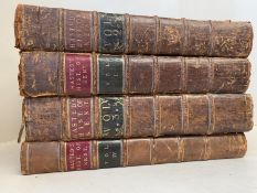 Books: 4 large leather bound volumes of Hasted's History of Kent, Volumes 1,2,3&4, Title page "The