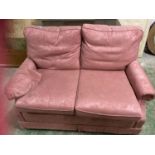 Small two seater sofa with pink covers, NOT THE two headboards PURCHASERS: PAYMENT BY BANK