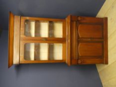 Mahogany Edwardian bookcase with cupboard below & 2 glazed doors above 202H x 101W cm (wear and