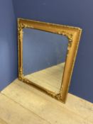 Large gilt framed wall mirror overall 95x83cm