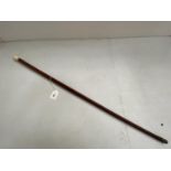 C19th/C20th walking cane with wooden shaft the top unscrewing