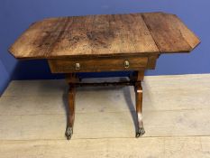 Regency rosewood and inlaid single drawer sofa table for restoration