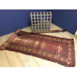 Wine rack , curtain rail, and and a rug in the form of a long runner Condition: all with general