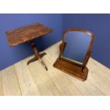 Victorian Gentleman's Victorian toilet mirror and C19th tilt top pedestal table for restoration