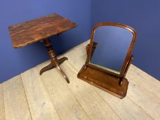 Victorian Gentleman's Victorian toilet mirror and C19th tilt top pedestal table for restoration