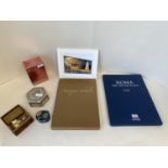 Qty of items to include "Raydan parfum", decorative boxes, decorative prints, and two decorative