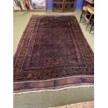 antique Belouch carpet - size. 3.00 x 1.81 m PURCHASERS: PAYMENT BY BANK TRANSFER ONLY.
