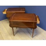 2 modern reproduction occasional tables CONDITION both with wear and some handles of the drawers