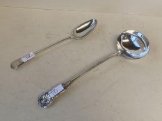 Silver plate ladle H.M. silver basting spoon London 1795 4ozt