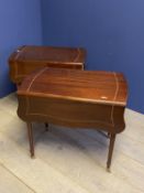 2 modern reproduction occasional tables CONDITION both with wear and some handles of the drawers