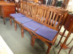 6 dining chairs, with blue cushions PURCHASERS: PAYMENT BY BANK TRANSFER ONLY. COLLECTIONS BY