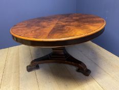 Victorian mahogany circular tilt top breakfast table with segmented veneer top 131 dia