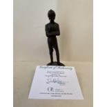 Brass statue of a Jockey raised on wooden plaque, with Osborne Studio Gallery certificate