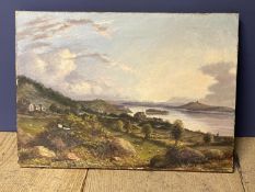 ARTHUR E COX (1840-1977) "Grange over Sands" initialled lower left, unframed 36.5 x 25.5 and a faded