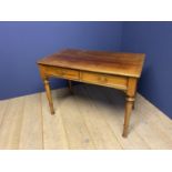 Victorian mahogany writing table with 2 drawers, some general all over wear