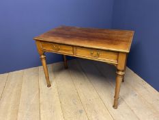 Victorian mahogany writing table with 2 drawers, some general all over wear