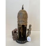 Cold painted Arabian tower with figures and revolving door. 30cm H CONDITION: General wear