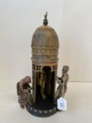 Cold painted Arabian tower with figures and revolving door. 30cm H CONDITION: General wear