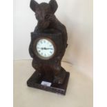 Small Black Forest mantle clock in the form of a bear, 30cmH CONDITION: no sign of damage