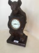 Small Black Forest mantle clock in the form of a bear, 30cmH CONDITION: no sign of damage