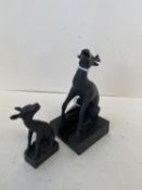 Chinese bronze double seal of a deer and her fawn, 12cm H CONDITION: Minor wear