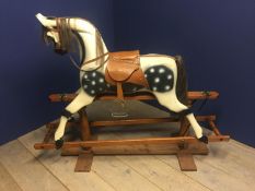 ONLINE ONLY AUCTION. Modern dapple grey traditional rocking horse, 129cm High at ear tips C