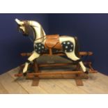ONLINE ONLY AUCTION. Modern dapple grey traditional rocking horse, 129cm High at ear tips C
