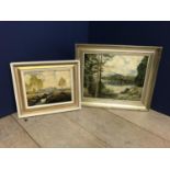 2 oil on board landscapes signed & dated A Wroblewski, 1948, 33 x 42 & 23 x 29 cm