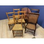 5 Bergère chairs and Lloyd loom chair and 2 other chairs
