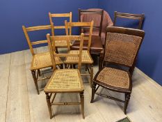 5 Bergère chairs and Lloyd loom chair and 2 other chairs