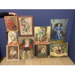 A quantity of framed and unframed portrait pictures and artwork, part of a clearance from a former