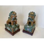 Pair of Dogs of Fo on stands CONDITION: general wear, no sign of damage