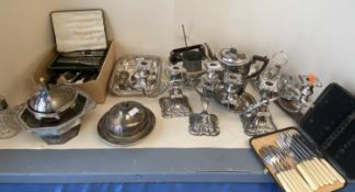 Qty silver plated wares
