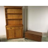 A medium-sized Welsh pine dresser, made by Price the undertaker in Croesgoch, Pembrokeshire in