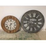 Two large contemporary clocks (not tested)