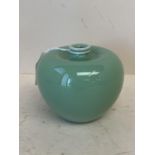 Small Chinese green vase in the shape of an apple 8cm H