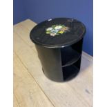 Modern circular black painted 2 tier coffee table