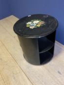 Modern circular black painted 2 tier coffee table