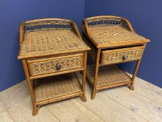 Pair of cane bedside tables