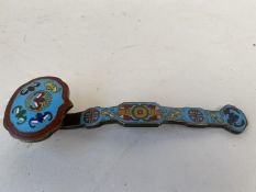 Chinese Cloisonne Ruyi sceptre seal mark to back 21 L, 276g CONDITION: No visible sign of damage