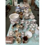 Large quantity of china and glass, to include, Royal Worcester blush, Crown Ducal, Doulton, Royal