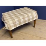 Traditional oak slatted top luggage rack, with contemporary seat cushion