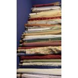 Large quantity of assorted rolls of upholstery fabric, clearance, as found